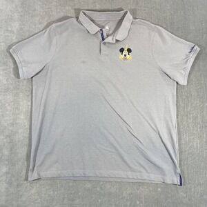 Disney Mickey Mouse Mens Large Gray Polo Shirt Walt Disney World‎ 50th